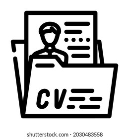 personal profile cv line icon vector. personal profile cv sign. isolated contour symbol black illustration
