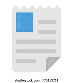 A personal profile document with screen flat icon