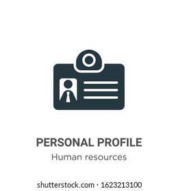 Personal profile glyph icon vector on white background. Flat vector personal profile icon symbol sign from modern human resources collection for mobile concept and web apps design.