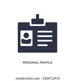 personal profile icon. Simple element illustration from human resources concept. personal profile editable symbol design on white background. Can be use for web and mobile.
