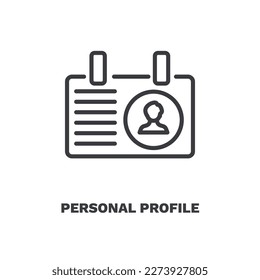 personal profile icon. Thin line personal profile icon from Human Resources collection. Outline vector isolated on white background. Editable personal profile symbol can be used web and mobile