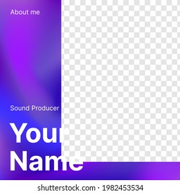 Cartel de información de perfil personal. Plantilla para retrato, nombre y ocupación con fondo transparente. ... Ilustración del vector