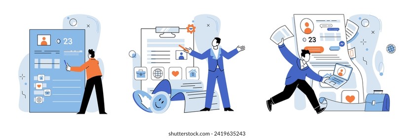 Personal profile. Vector illustration. Accessibility features ensure personal profiles be easily navigated by all users The personal profile metaphor compares profile to digital representation oneself