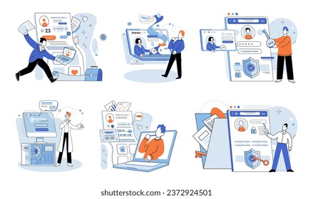 Personal profile. Vector illustration. Personal profiles facilitate communication and connection with broader network The personal profile concept highlights importance managing ones online presence