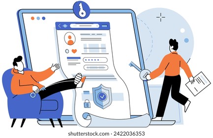 Personal profile. Vector illustration. Resumes be enhanced with links to personal profiles for more comprehensive view Personal profiles enable individuals to showcase their skills and expertise