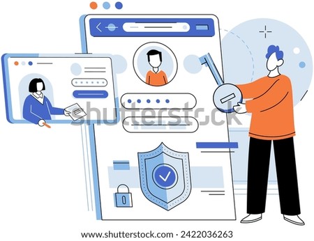 Personal profile. Vector illustration. Technology advancements have transformed way personal profiles are created and accessed User-friendly interfaces make it easy to update personal profile pages