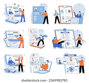 Personal profile. Vector illustration. User-friendly interfaces simplify creation and customization personal profile pages Social media networks offer platforms for individuals to showcase