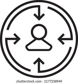 Personal program icon, schedule, training logo, timer, vector, black, white background, illustration, pictogram