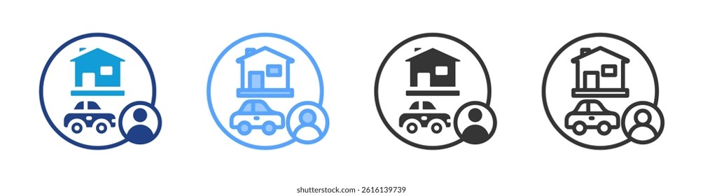 Personal Property icon set multiple style collection