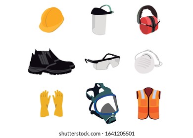 Personal Protection Equipment, Protective Helmet, Eye Wear, Eye Plugs, Dust Mask, Protective Boots, Safety Gloves, VIS Clothes