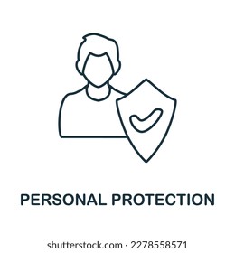 Personal Protection line icon. Monochrome simple Personal Protection outline icon for templates, web design and infographics