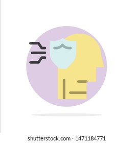 Personal, Protection, Security, Shield Abstract Circle Background Flat color Icon. Vector Icon Template background