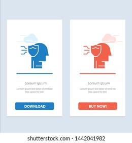 Personal, Protection, Security, Shield  Blue and Red Download and Buy Now web Widget Card Template
