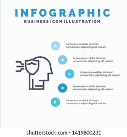 Personal, Protection, Security, Shield Line icon with 5 steps presentation infographics Background