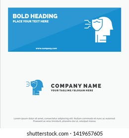 Personal, Protection, Security, Shield SOlid Icon Website Banner and Business Logo Template