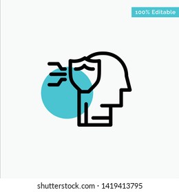 Personal, Protection, Security, Shield turquoise highlight circle point Vector icon
