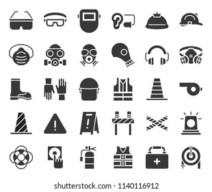 Personal Protective equipment and firefighter equipment icon, solid style