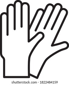 personal protective equipment, personal protective equipment flat vector icons and symbols. latex gloves, protective gloves. outline symbols. prevention, covid prevention 19.