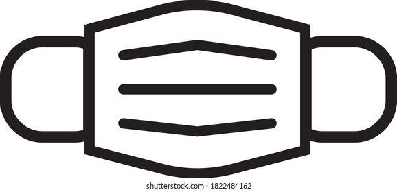 personal protective equipment, personal protective equipment flat vector icons and symbols. Surgical mask, medical mask. outline symbols. prevention, covid prevention 19. 