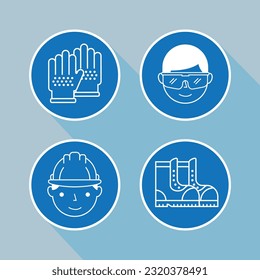 personal protective equipment icons .vector illustration