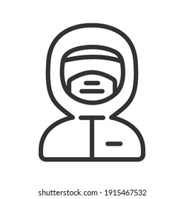 Personal Protective Equipment Outline Icon. Medical Hospital Protection Symbol