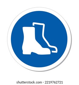 Personal Protective Equipment PPE Sign: Safety Shoes Symbol