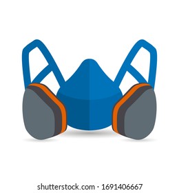 Personal protective equipment. Respirator on a white background, filter. Isolated object 