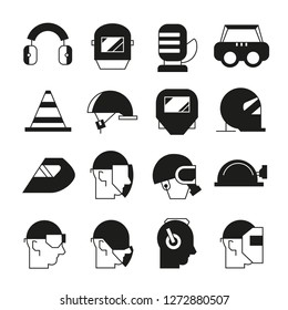 personal protective equipment or safety equipment icons