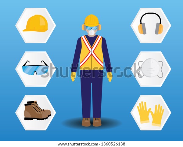 Personal Protective Equipment Vector Stock Vector (Royalty Free) 1360526138