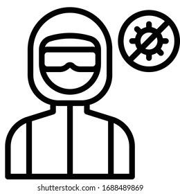 Personal protective equipment vector illustration, line design icon