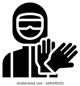 Illustration der persönlichen Schutzausrüstung, Vektorillustration, solides Design-Symbol