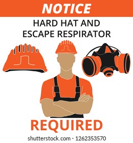 Personal Protective Equipment and Wear set. Will be use for Occupational Safety and Health poster, sign and postcard