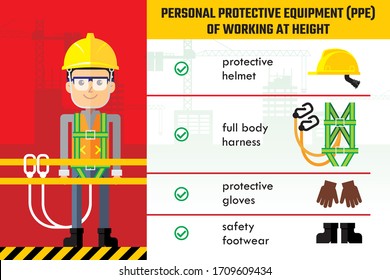 Personal Protective Equipment Working Height Industrial Stock Vector ...