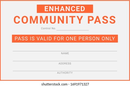 Personal quarantine pass. One person permission document to go out during the restriction measures