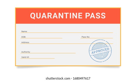 Personal quarantine pass. Permission document for one person to go out during the epidemic restriction measures