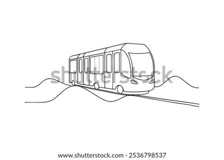 Personal Rapid Other Transport Types isolated continuous line art flat vector illustration on white background