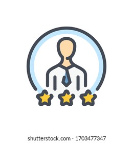 Personal Rating Color Line Icon. Best Candidate Vector Outline Colorful Sign.