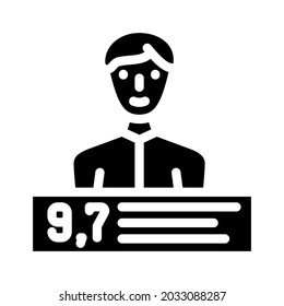 vector de icono de glifo de clasificación personal. signo de calificación personal. símbolo de contorno aislado ilustración negra
