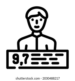 personal rating line icon vector. personal rating sign. isolated contour symbol black illustration