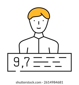 personal rating line icon vector. personal rating sign. isolated symbol illustration