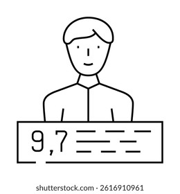 personal rating line icon vector. personal rating sign. isolated contour symbol black illustration