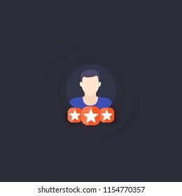 Personal rating, score vector icon