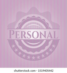 Personal realistic pink emblem. Vector Illustration. Detailed.