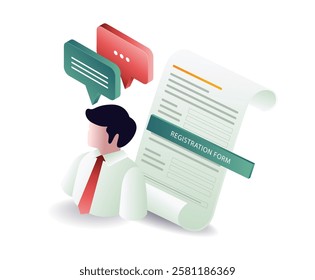 Personal registration form concept illustration