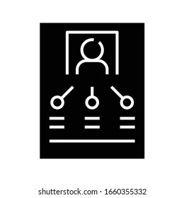 Personal responsibility black icon, concept illustration, vector flat symbol, glyph sign.