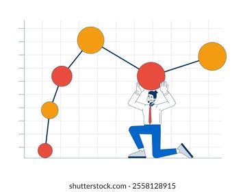 Personal responsibility in business 2D illustration concept. Office worker commitment pressure. Employee accountability struggle cartoon character isolated on white. Metaphor abstract flat vector