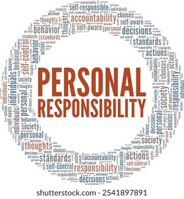 Personal Responsibility word cloud conceptual design isolated on white background.