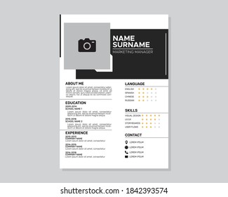 Personal Resume/CV modern template design.Editable