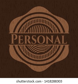 Personal retro style wood emblem. Vector Illustration.