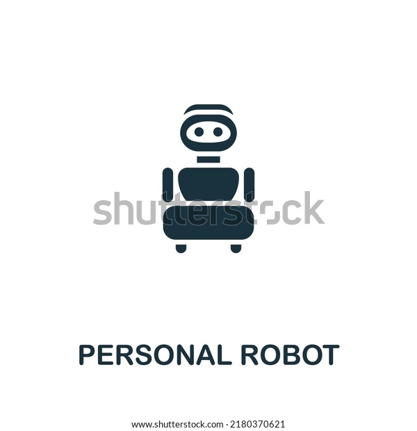 Personal Robot\
icon. Monochrome simple line Future Technology icon for templates,\
web design and\
infographics